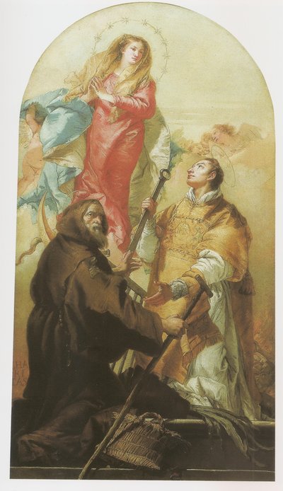 The Virgin in Glory with Saint Lawrence and Saint Francis of Paola by Giovanni Domenico Tiepolo
